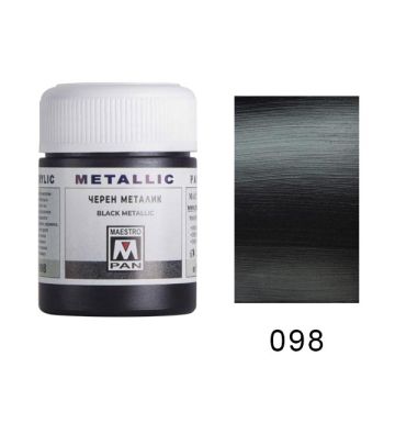 Акрилна боя Maestro Pan 098 Черен металик 50ml.
