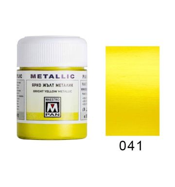 Акрилна боя Maestro 041 Ярко жълт металик 50ml.
