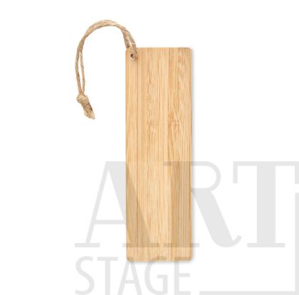 Bamboo bookmark with jute cord.
