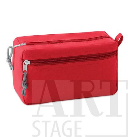 Cosmetic bag with double zipper