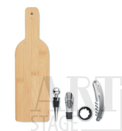 Bottle shape wine set in bamboo case