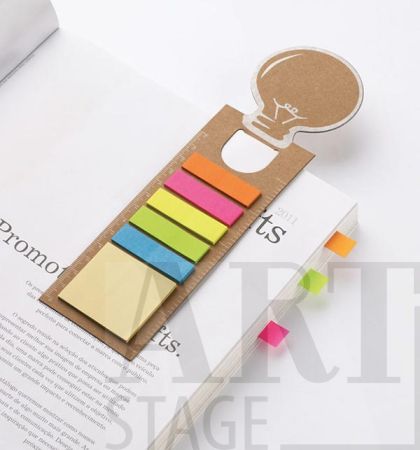 Lightbulb-shaped bookmark sticky notes pads 
