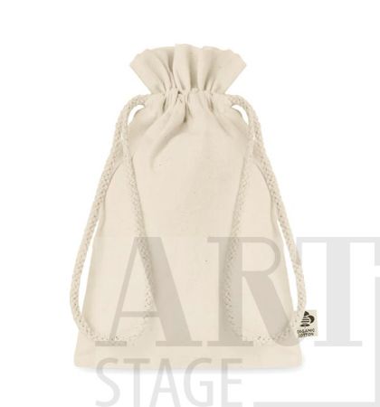 Small gift draw cord in organic cotton