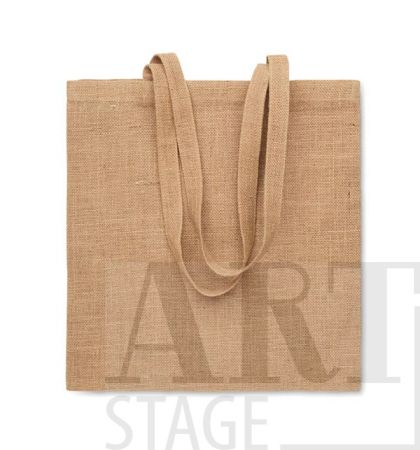 Jute shopping bag with long handles