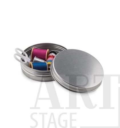 Sewing kit in tin box