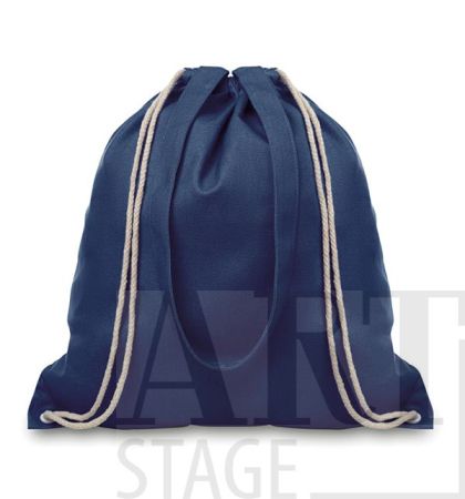 Пазарска чанта от плат с дълги дръжки и връзки за стягане