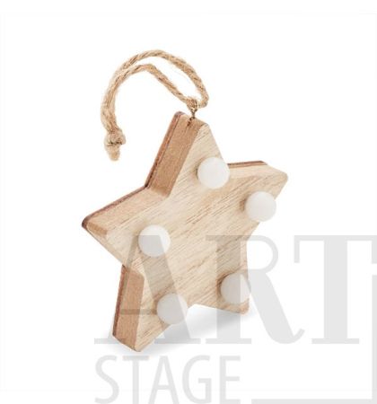 Декорирана светеща звезда от дърво