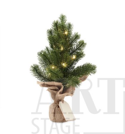 Мини изкуствена коледна елха с 20 LED лампички