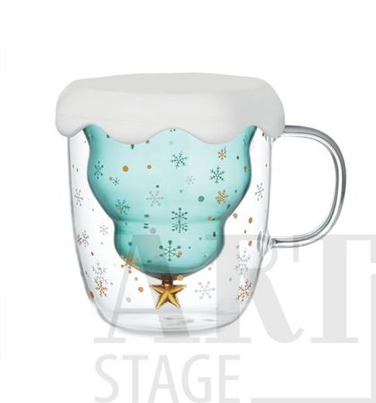 Двустенна боросиликатна чаша със сезонен дизайн