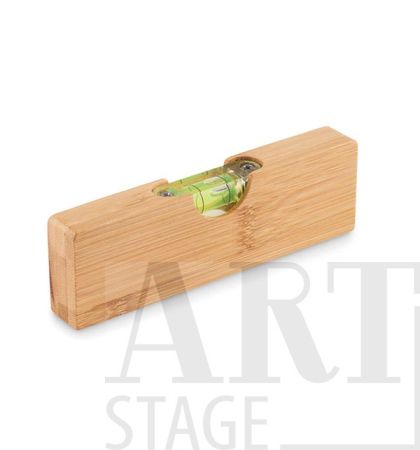 Spirit level made from bamboo with a built-tin bottle-opener