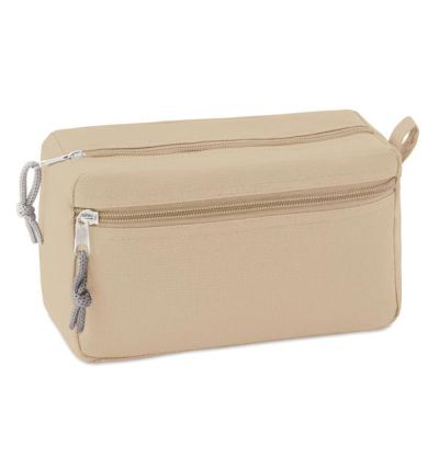 Cosmetic bag with double zipper