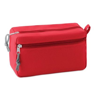 Cosmetic bag with double zipper
