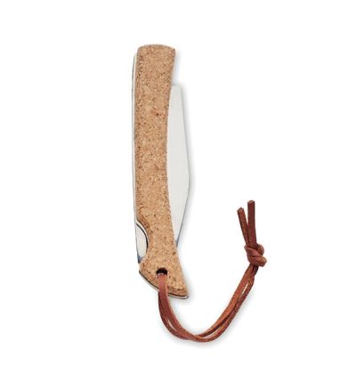 Сгъваем нож от неръждаема стомана покрита с корк