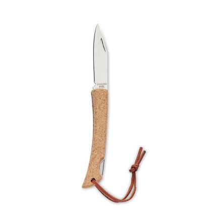 Сгъваем нож от неръждаема стомана покрита с корк