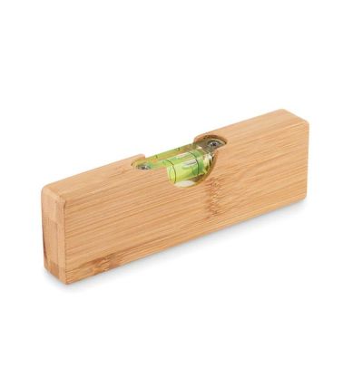 Spirit level made from bamboo with a built-tin bottle-opener