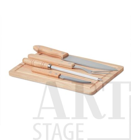 wooden bbq tool set