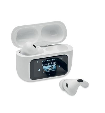 branded earphones with logo